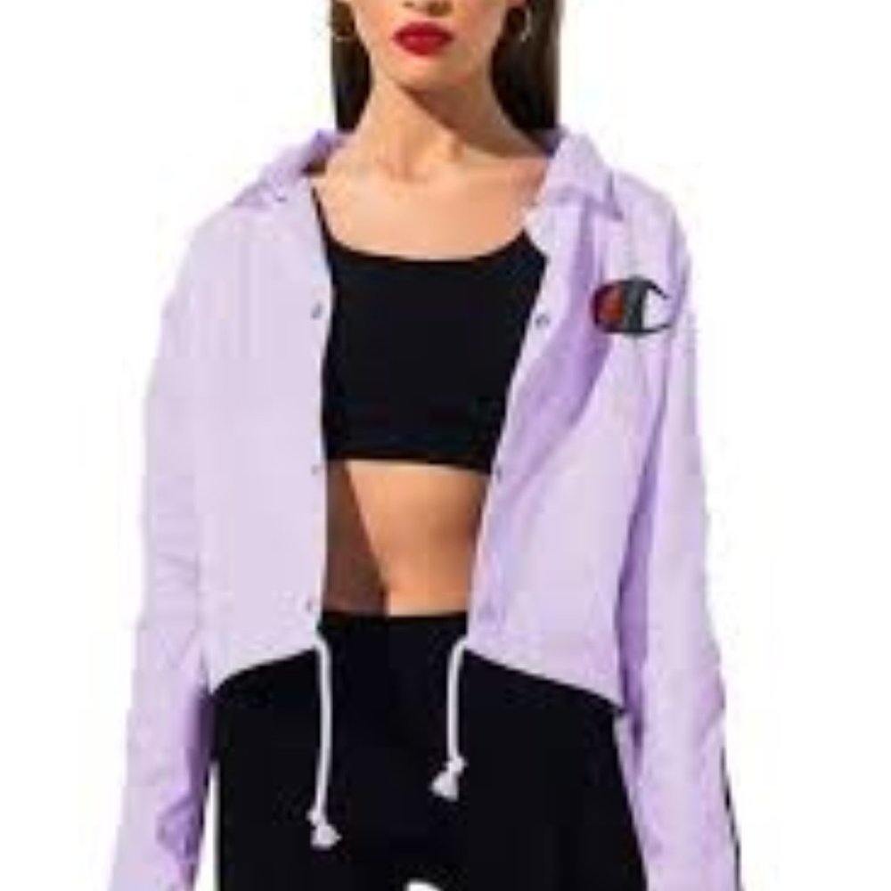 NEW Champion Zipper Tapped Cropped Coaches Jacket